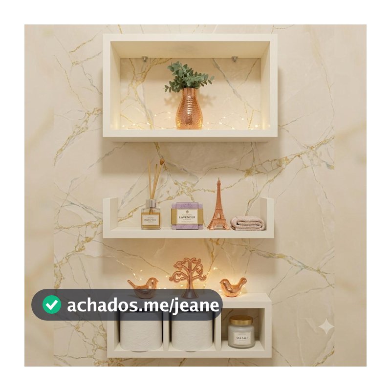 Prateleiras para Banheiro Organizador kit 3 Branco 100% Mdf