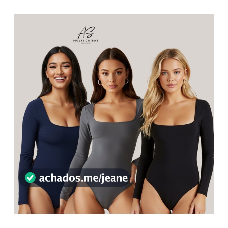 Kit 3 Body Gola Quadrada - Básica Lisa Simples Casual Dia a Dia Moderna Justa