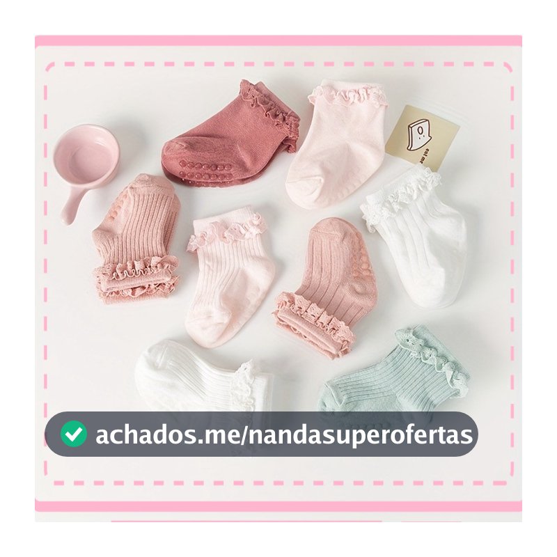 Meias De Renda De Algodão Antiderrapantes Para Bebês Meninas , Itens Essenciais Macios E Respiráveis Recém-Nascidos Com