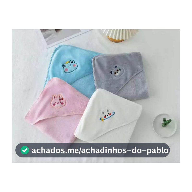 Toalha Banho Bebê Capuz Roupão Infantil Recém Nascido Criança Bichinho Bordado ABCSHOP
