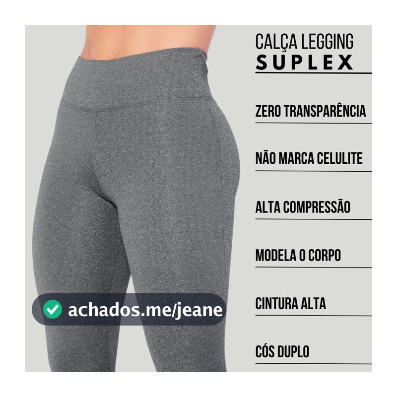 Calça Feminina Legging Academia Suplex Cintura Alta Modeladora Confortável para Treino e Fitness Suplex 310g