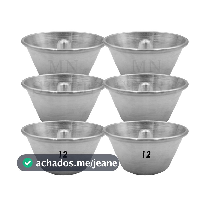 Kit 6 Forminhas 12 cm Mini Bolo Vulcao Pudim ( 12cm Boca / 8,0cm Fundo / 6cm Altura)