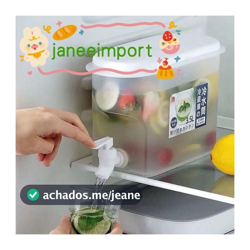 3.5 L Suqueira  Plastica com tampa para Geladeira Com torneira capacidade 3.5L  para agua saborizada
