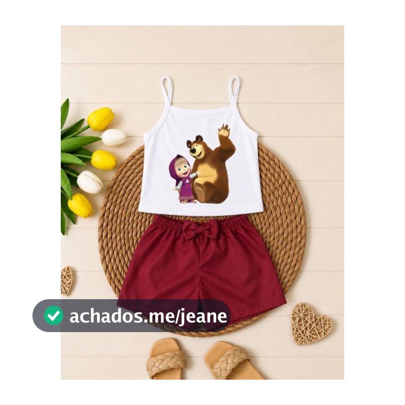 Conjunto infantil marsha e o urso