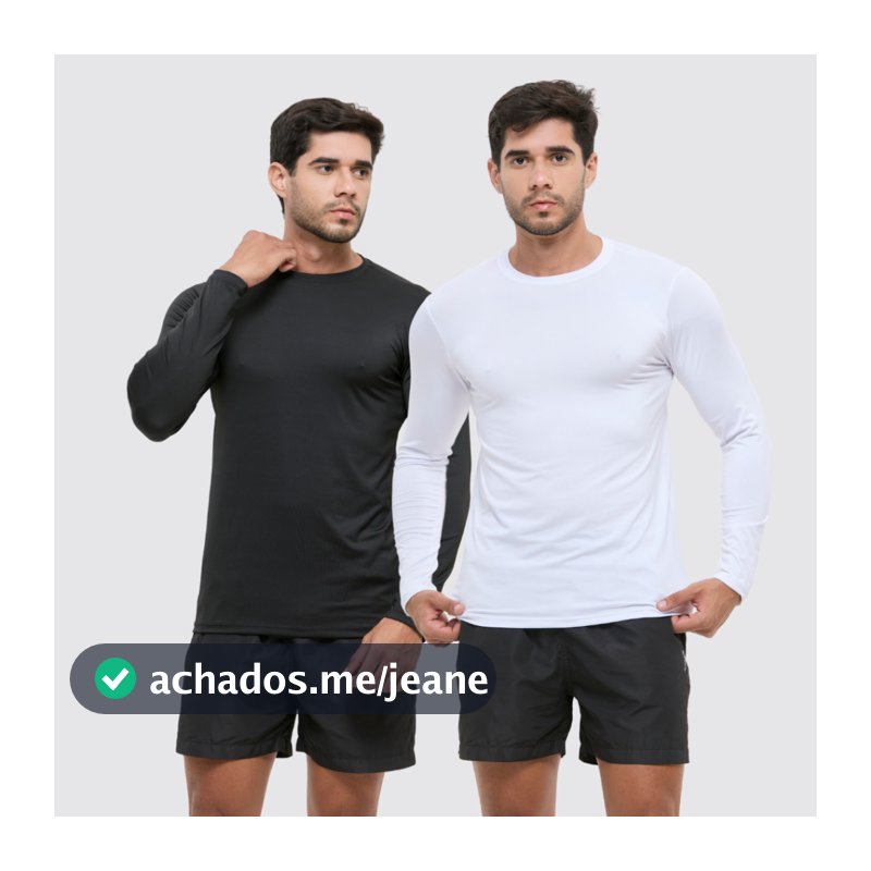Kit 2 camisa termica masculina blusa uv masculino segunda pele com proteção solar 50+