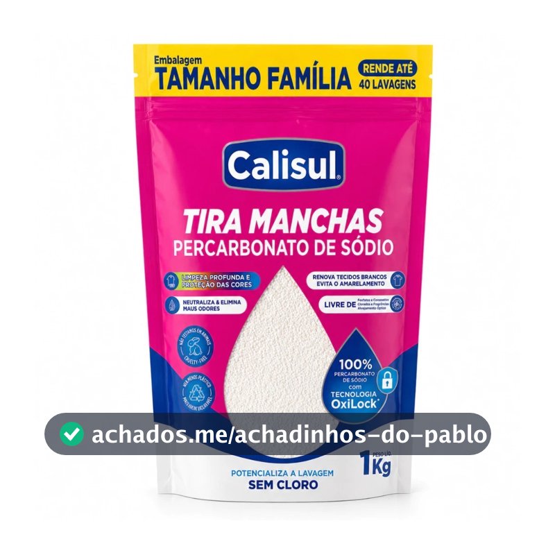 Percarbonato 100% Puro Tira Manchas Roupas Brancas e Coloridas
