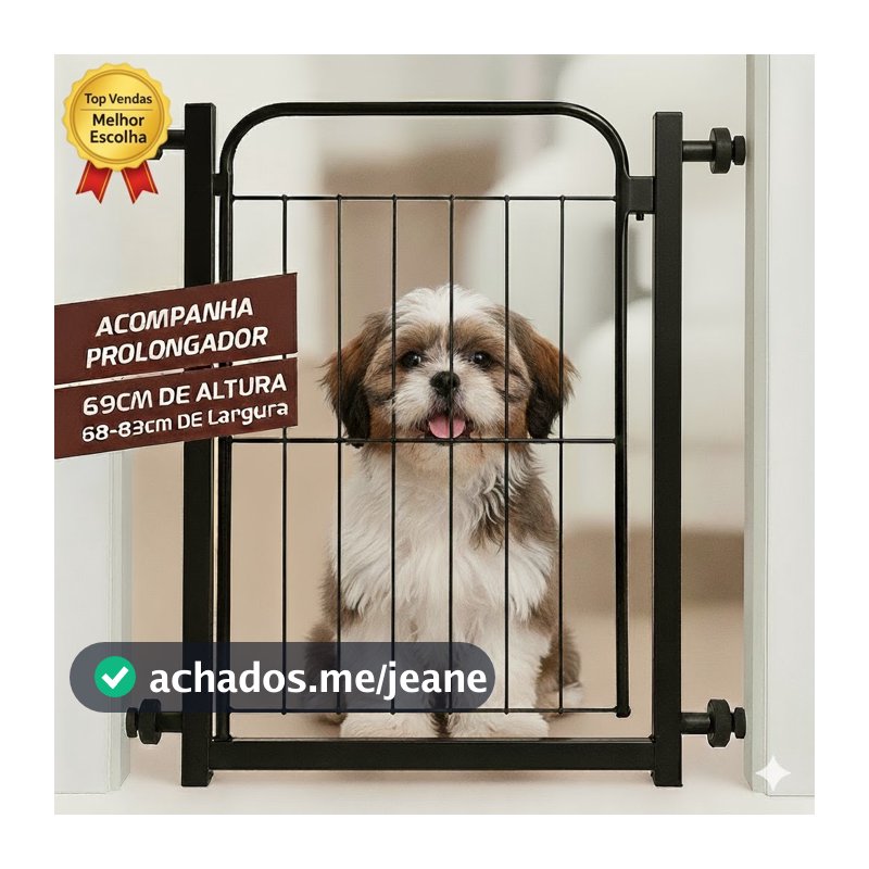 Portão Pet Grade Aramado de Proteção Para Cães Portão para Bebes Segurança Para Crianças Com Extensor de 10cm