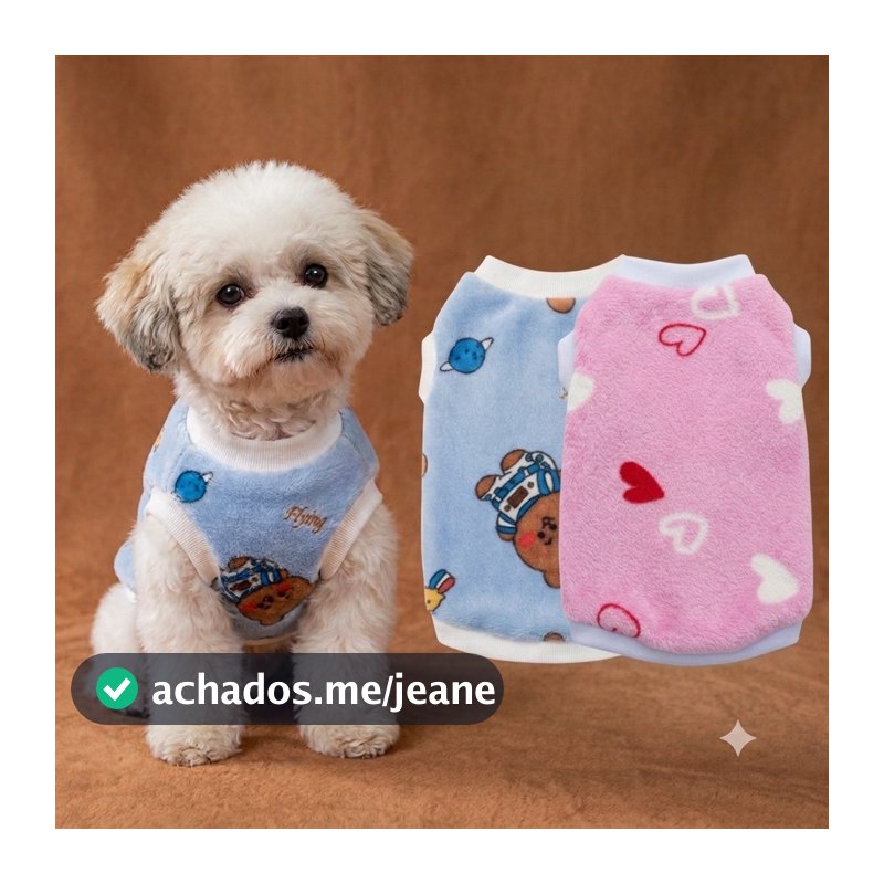 Kit C/2 Roupinhas para cachorro Soft Pequeno Porte Médio porte
