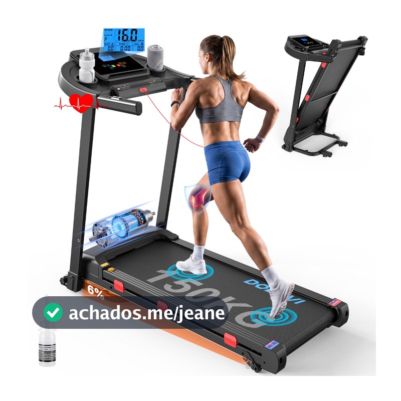 Esteira Elétrica Ergométrica De Academia 16km/h 150kg 2.5 Hp Dobevi