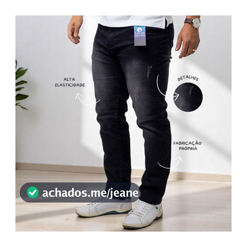 Calça Jeans Masculino Slim Premium Elastano Trabalho Lycra Estica Moda 2026 Casual Presente ideal