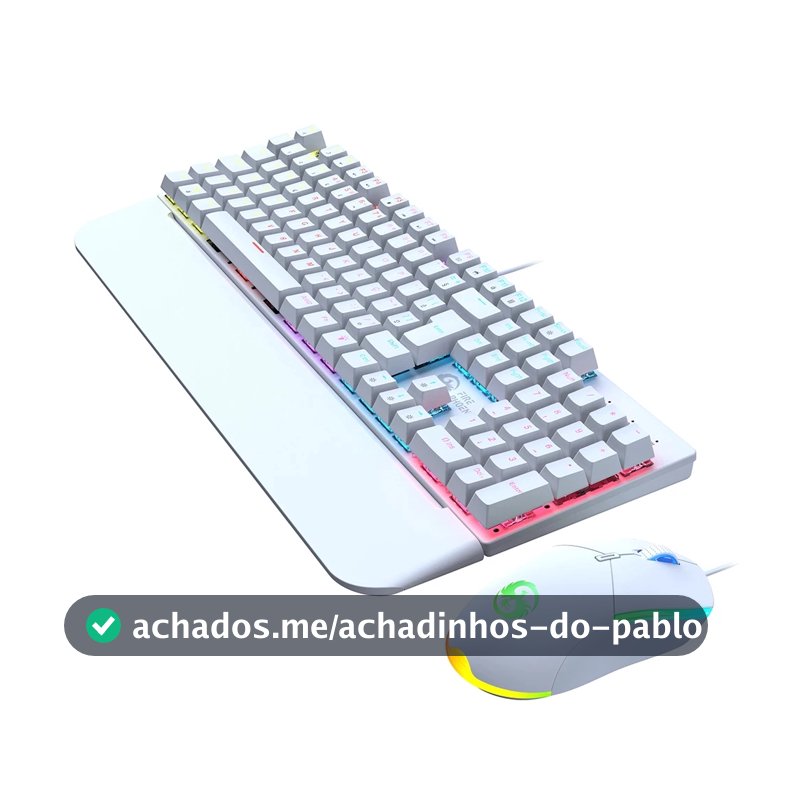 Kit Teclado Mecânico Gamer Switch Blue RGB + Mouse 3200DPI Anti-Ghosting PC - ESCOLHA POR MODELO