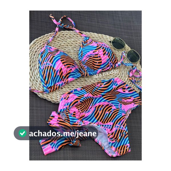 Biquíni Cintura Alta Feminino  Com Bojo e Forro Estampas Vibrantes e Detalhes na Vintura 38 ao 44
