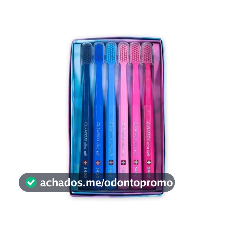 Kit Escova Dental Curaprox Pink and Blue Edition 5460 Ultrasoft 6 Unidades