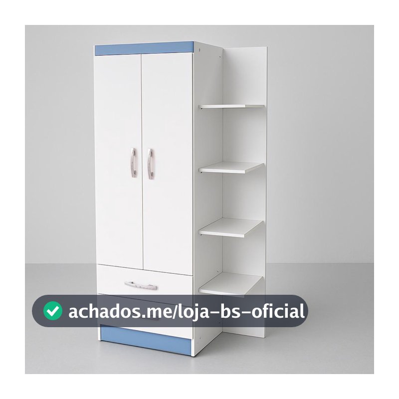 Guarda-Roupa Infantil Atalaia 2 Portas 2 Gavetas com 4 Prateleiras Externas