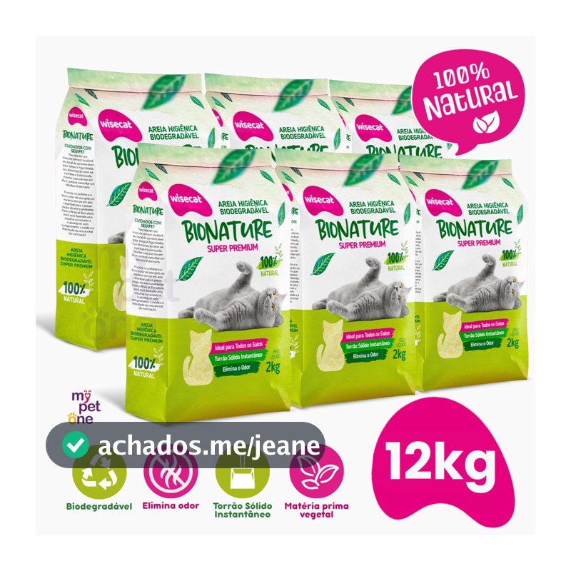 Kit 6 Areia Bionature Grossa Verde - 2Kg