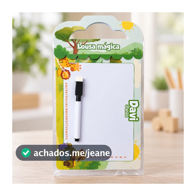 Lousa Mágica 3 em 1 Personalizada Safari - Lembrancinha Festa Infantil