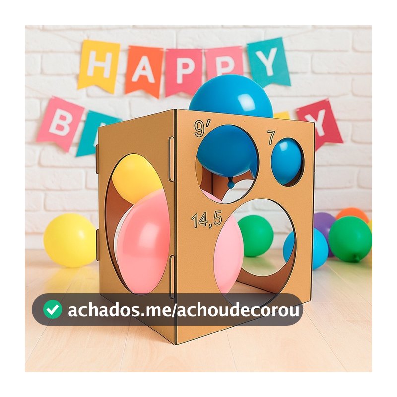 Ferramenta Medidor Balões Bexiga em MDF Cru Decoração de Festas e Comemorações