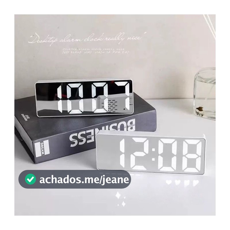 Relógio Despertador Digital De Mesa 16X2X6cm Alarme Temperatura 3  Pilha AAA Usb PRETO/ BRANCO  Com Led canaa yl