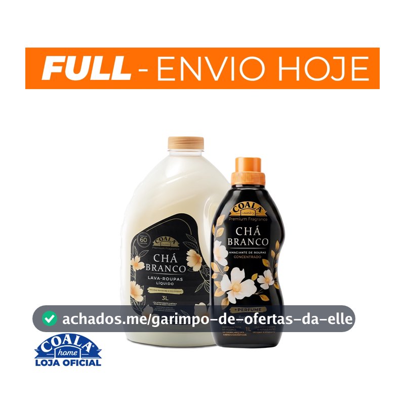 Kit Coala Laundry Chá Branco - 1 Lava Roupas 3L + 1 Amaciante Concentrado