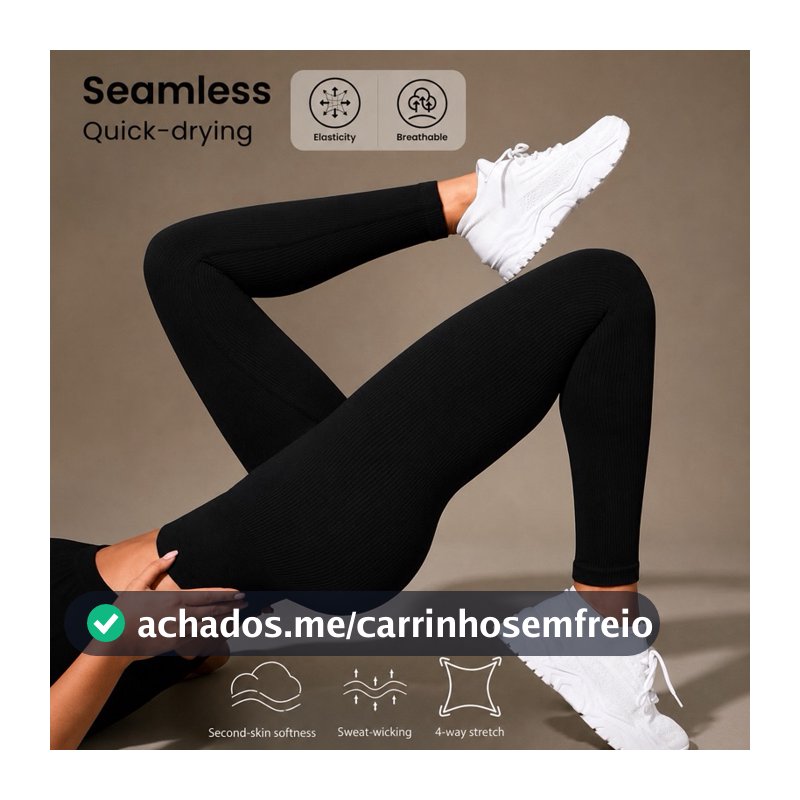 Calça Legging Levanta Bumbum Feminina Cintura Alta Esportiva Academia Fitness Yoga Corrida
