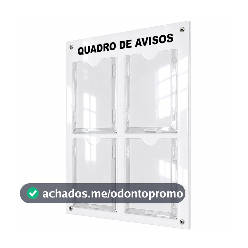 Quadro Avisos Gestão Á Vista Informativo Organizador Mural Acm 4 Display Porta Folha A4 Transparente