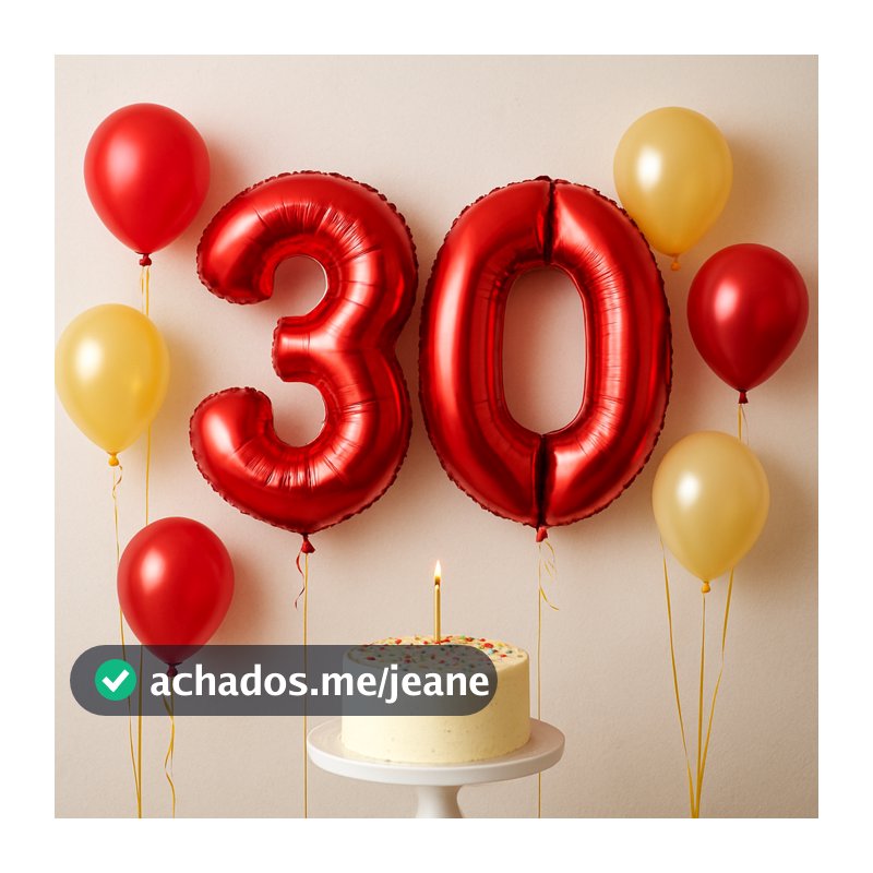 Kit com 2 balões VERMELHO de Numero 80cm / 32" Polegadas metalizados