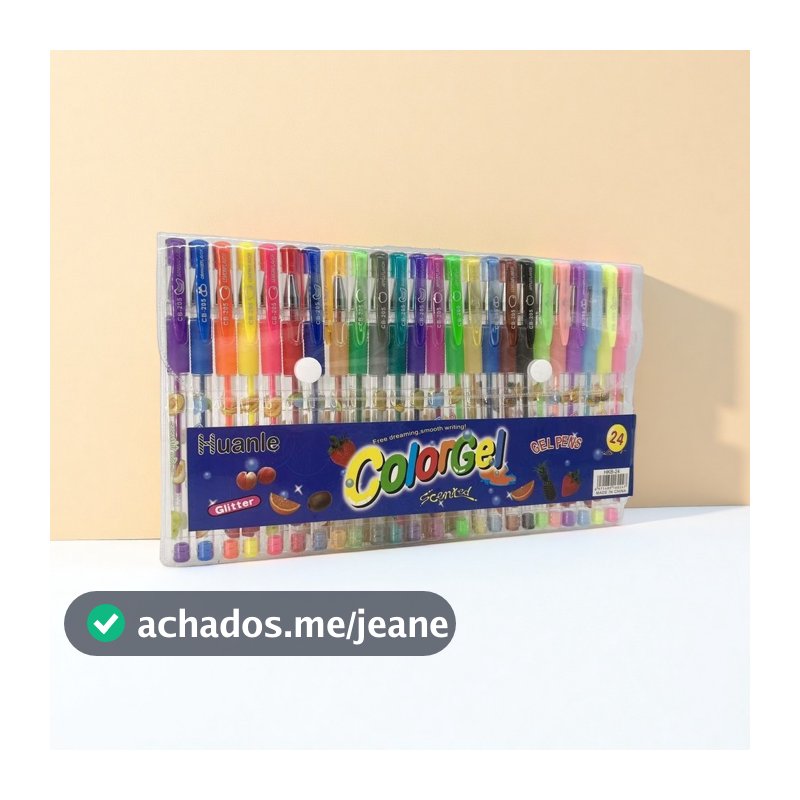 Caneta Gel Colorgel Canetinhas Coloridas Perfumadas Glitter Kit 12/24 Cores
