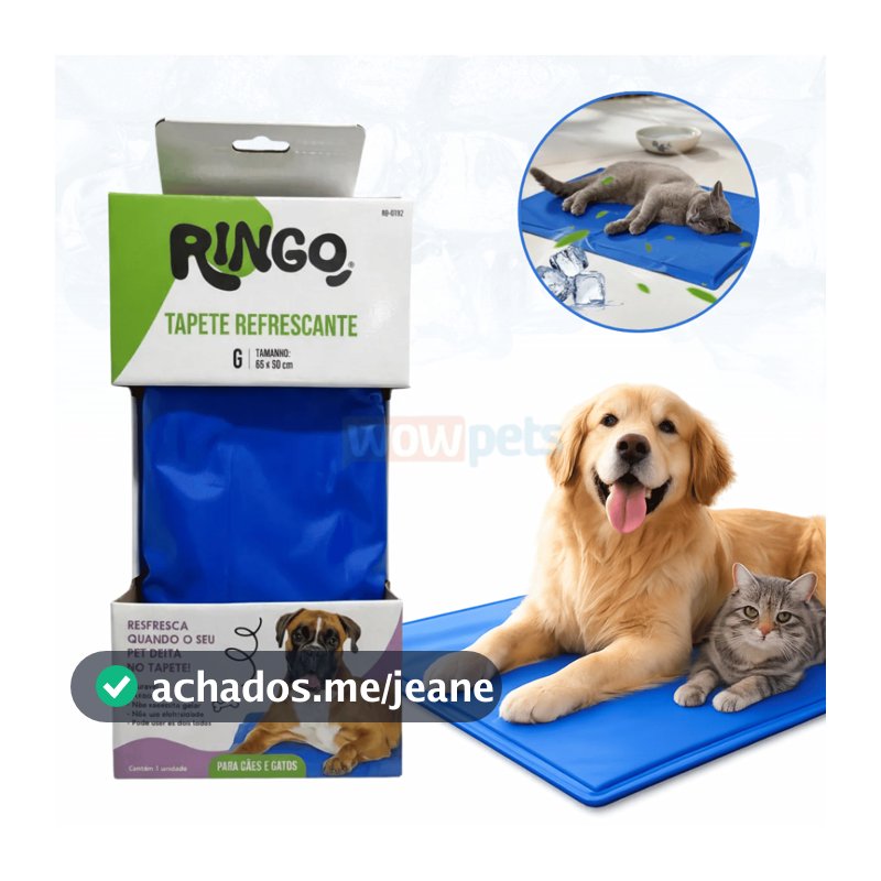Tapete Gelado Refrescante para Cachorro Pet Ringo Azul