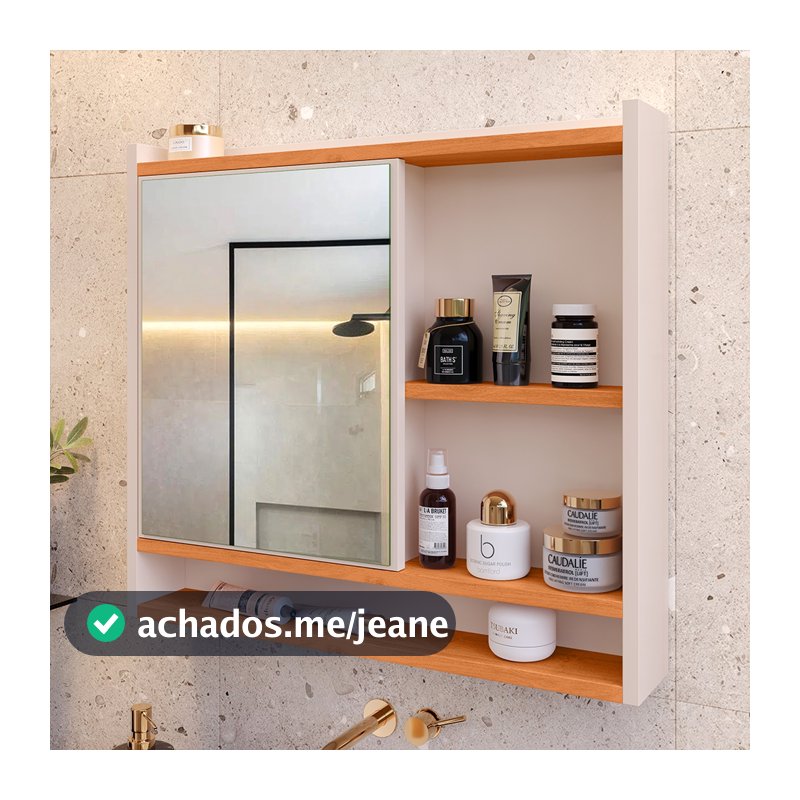 Espelheira Suspensa Para Closet Porta e Armário Diversas Cores armarinho aqua com nicho espelho