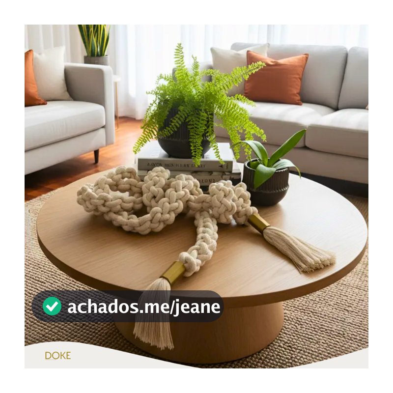 Colar de Mesa Trançado Macramê 2m20cm. Corrente Decorativa Artesanal p/ Decorar Sala e Casa