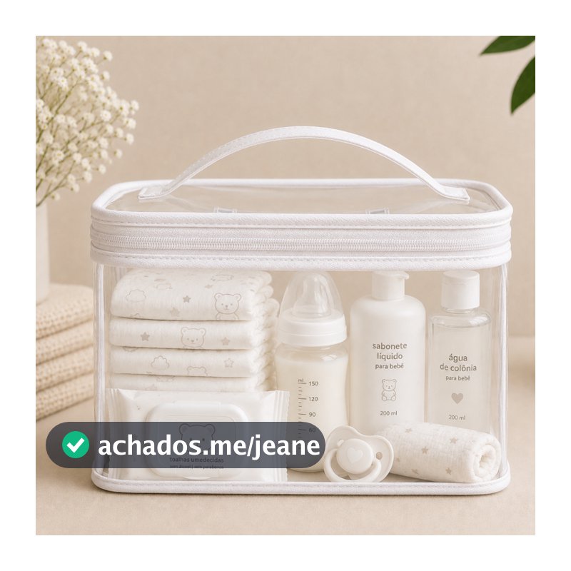 Kit 2 Nécessaire Transparente Organizador Bolsa Mala Saída Maternidade Troca e Fralda bebe