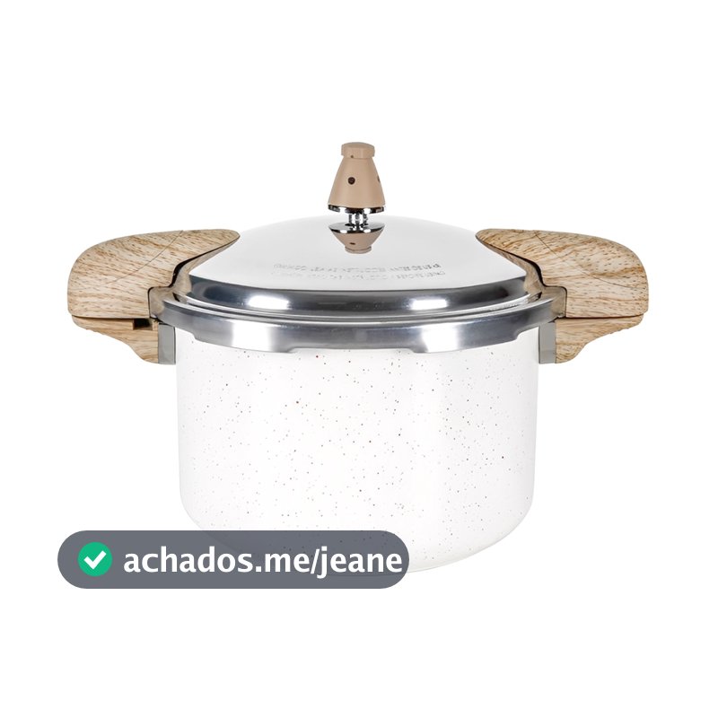 Panela De Pressão Brinox 5,4L Indução Ceramic Life Vanilla Revestimento Cerâmico