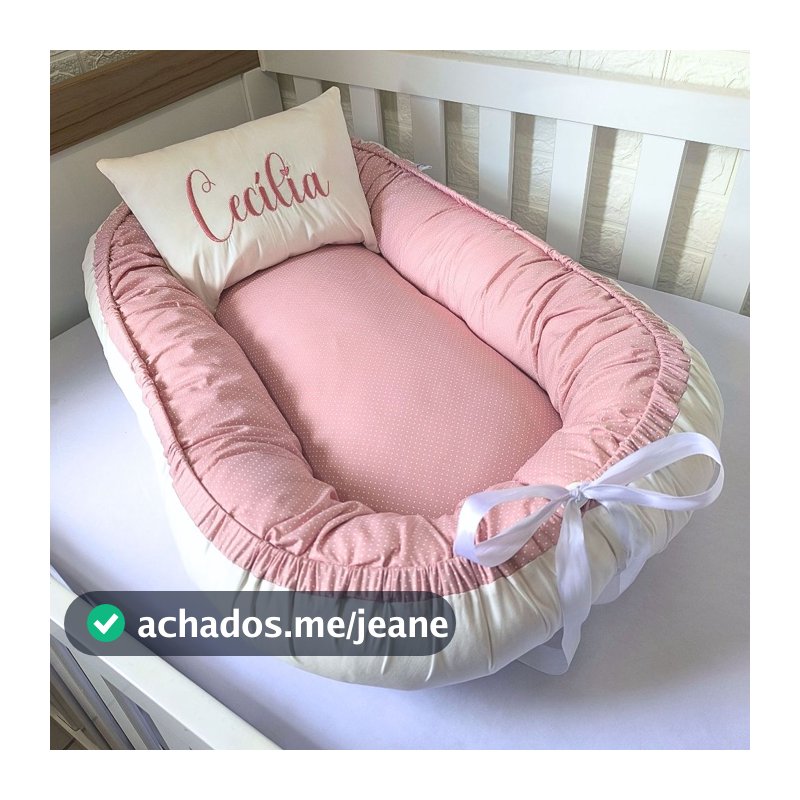 Ninho Redutor de Berço Bebê Personalizado Dupla Face Ajustável Algodão