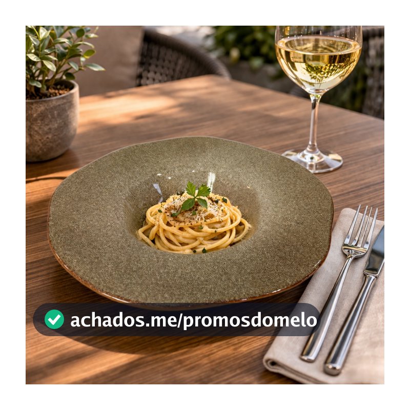Kit 4 Pratos Para Massa E Risoto Cerâmica Orgânica Moderno Minimalista Mesa Posta Gourmet
