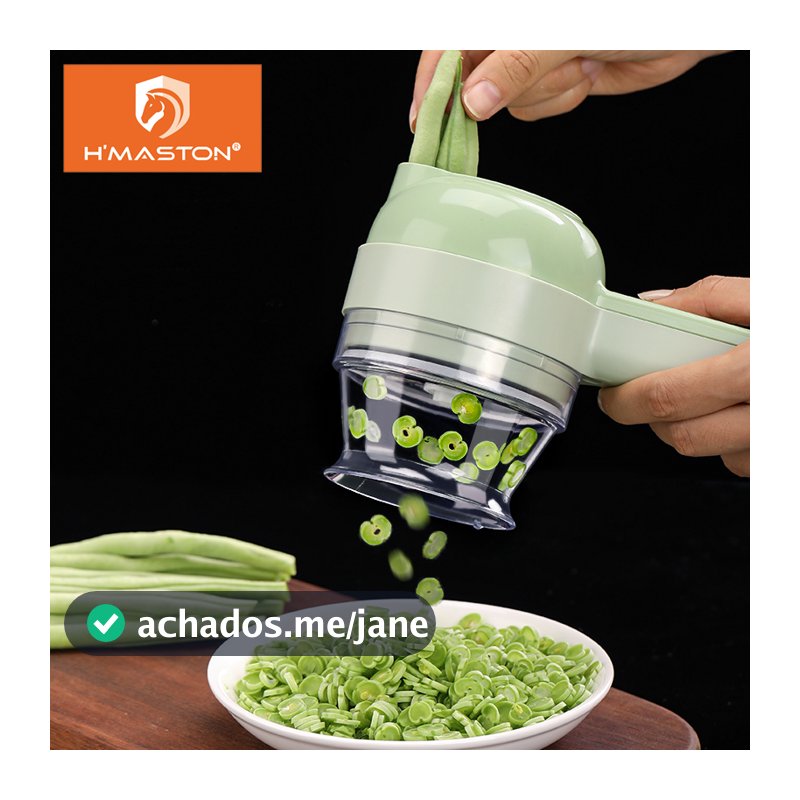Electro Nest Multifuncional Cortador Elétrico De Legumes Sem Fio 4 Em 1 Bateria Grande Aço Inoxidável FE07