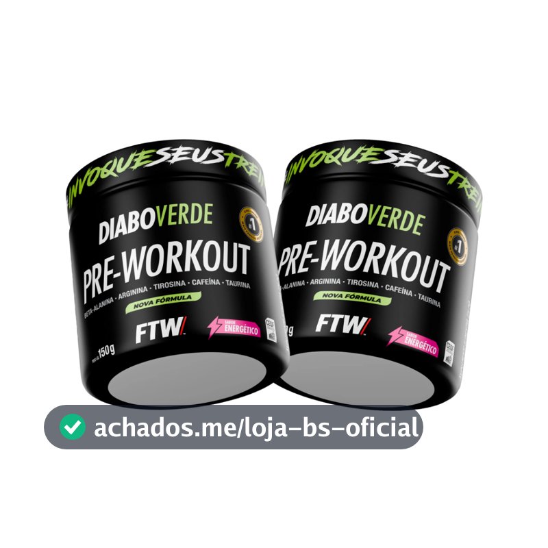 Kit 2x Pré Treino Diabo Verde Pre-Workout 150g - FTW