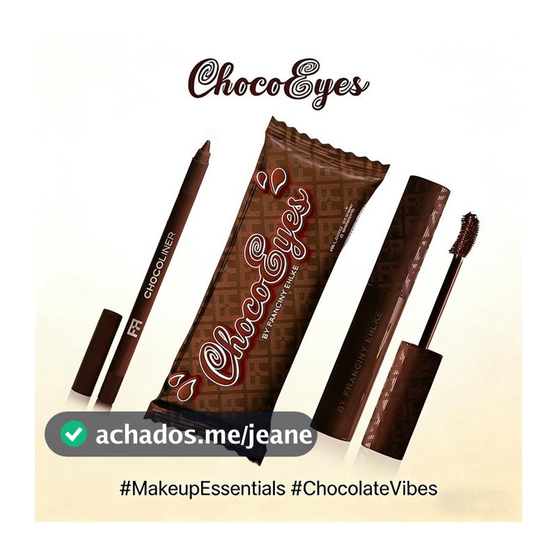 Kit Máscara de Cílios Marrom + Delineador ChocoEyes 2 Peças Preciso e Resistente