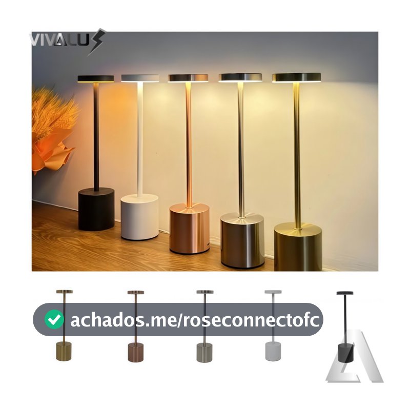Luminária de Mesa 3 Tons Cabeceira Luxuosa Abajur Recarregável Escrivaninha LED Quarto Candeeiro USB
