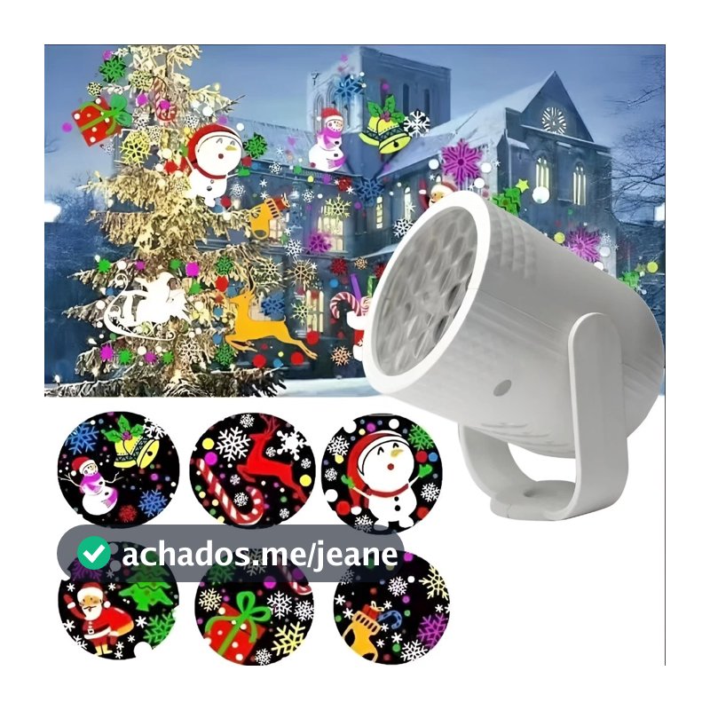 Mini projetor de luz de Natal LED portátil, RGB colorido, saída de cabo Tipo-C
