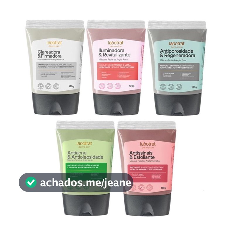 Máscara Facial de Argila Labotrat 130g Clareadora Purificante Antioleosidade Esfoliante