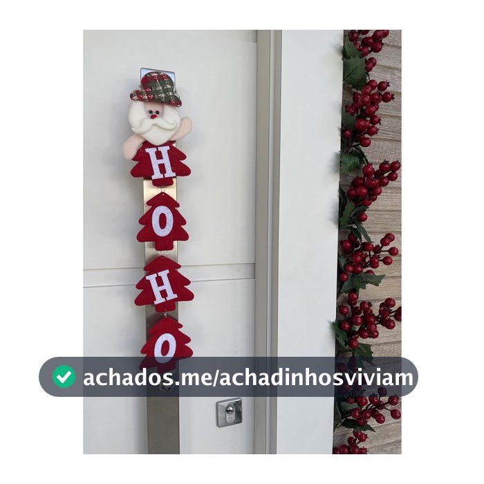 Enfeite decorativo de natal papai noel porta ou janela