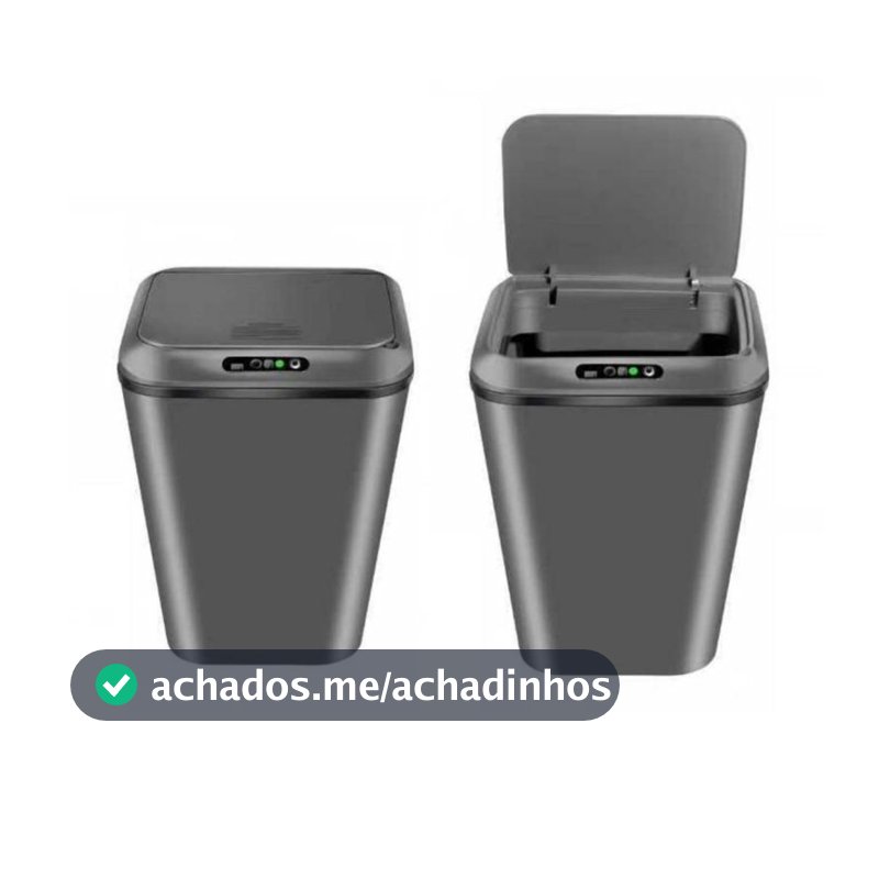 Lixeira com Sensor Automático Abre Fácil em Toque Cesto Lixo Casa 16 Litros