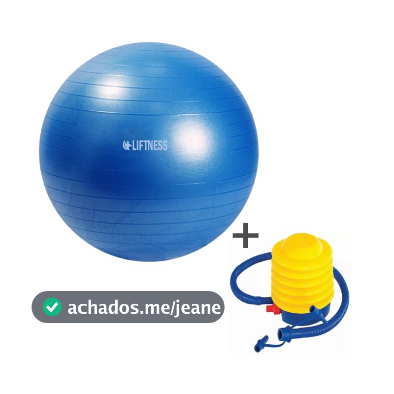 Bola de Ginástica Suíça Yoga Pilates 65cm Bola de Pilates Inflável Anti Estouro Liftness Azul