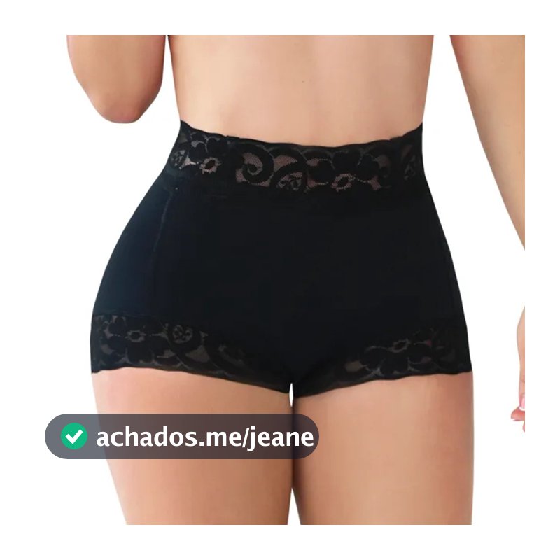 Calcinha modeladora de cintura alta com renda sem marcas, modeladora de corpo, controle de barriga.