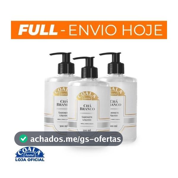 Kit Coala 3 Sabonetes Líquido Chá Branco 500ml
