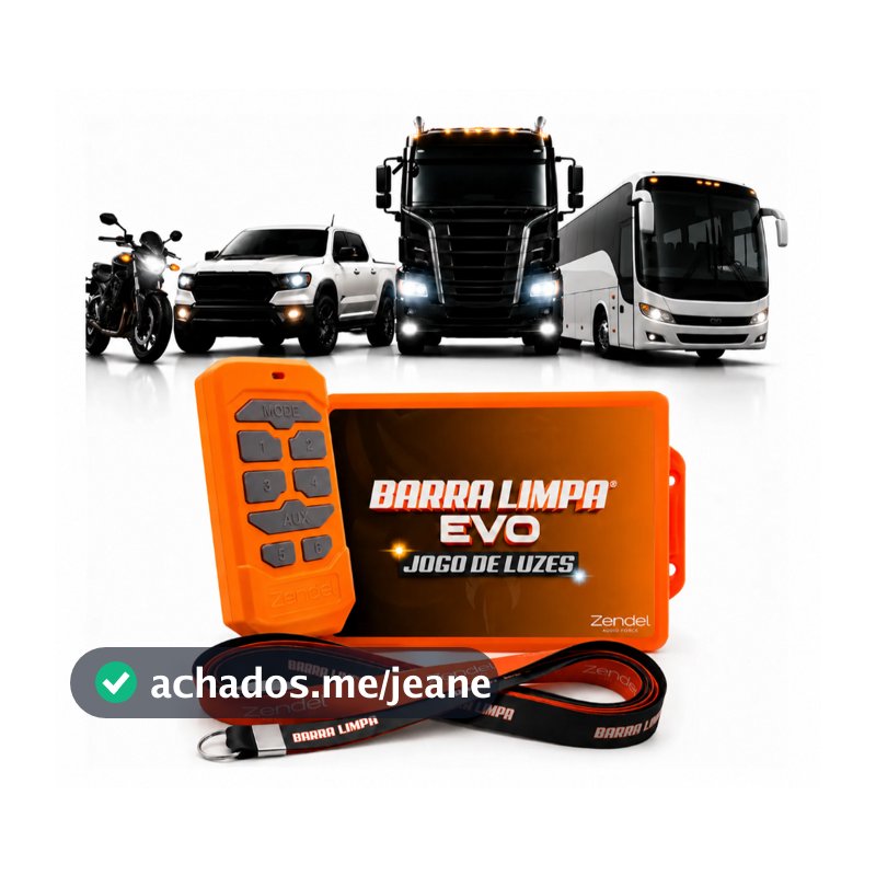 Barra Limpa Evo Zendel Central Jogo Luzes Universal 12V 24V Pisca Farol Milha Carro Caminhão