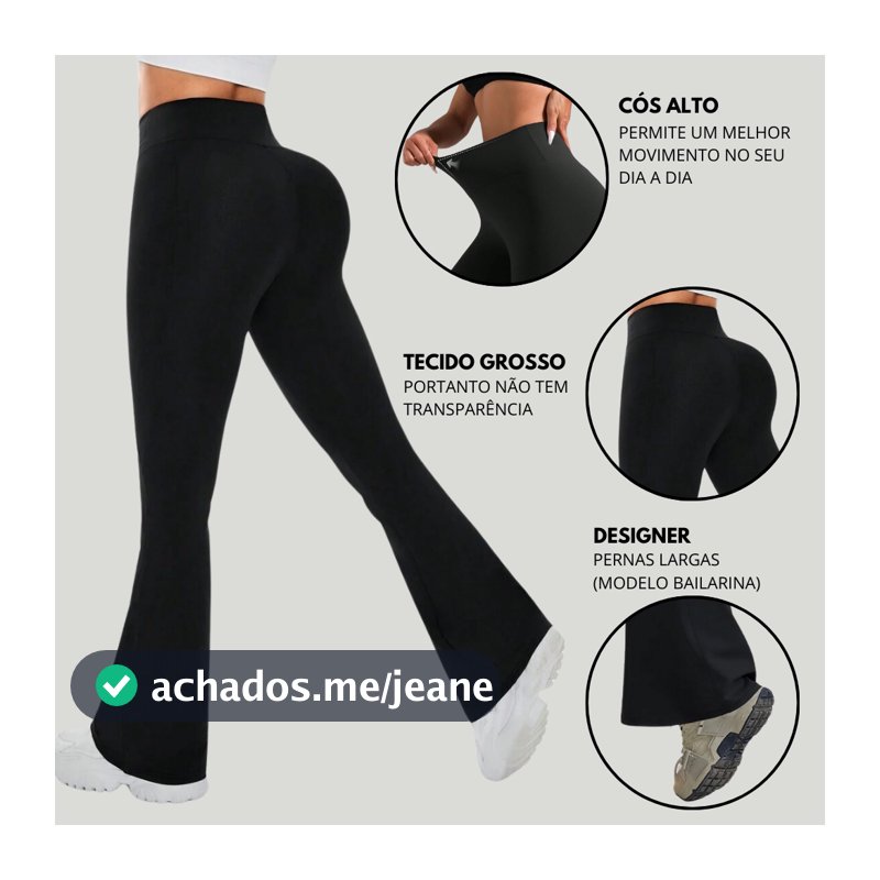 Calça Feminina Legging Flare Bailarina Inverno Cintura Alta Tamanho M ao G3 Suplex 310g