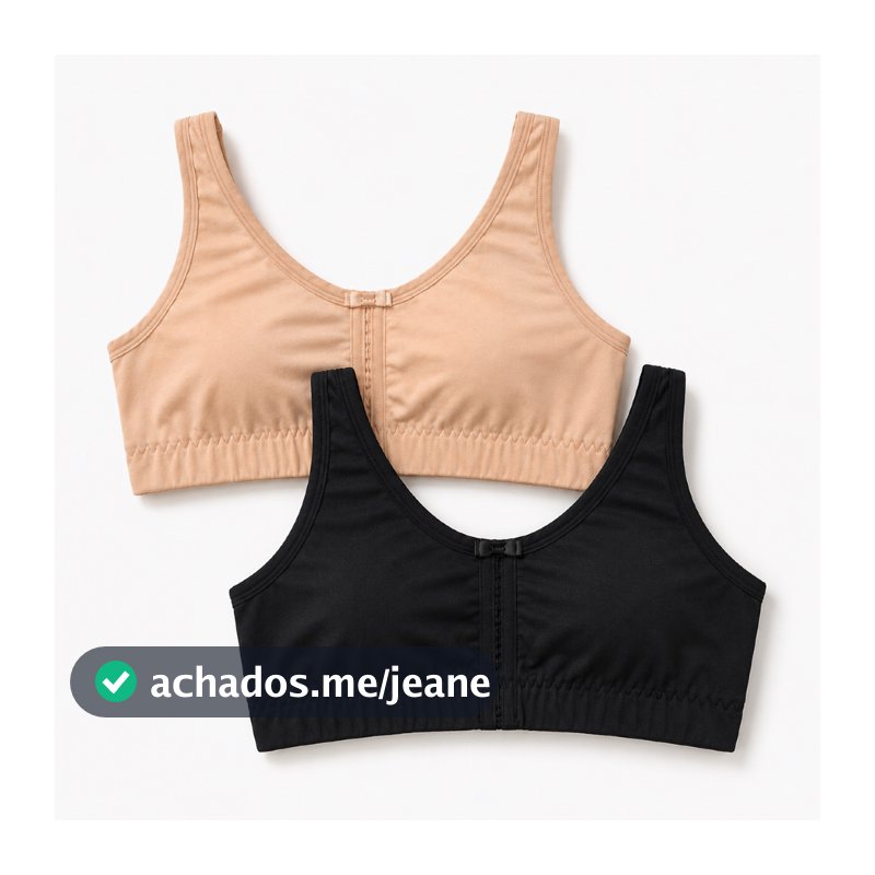 Kit 2 Top Sutiã Reforçado Sem Bojo Microfibra Feminino Confortável Alças Largas M G GG