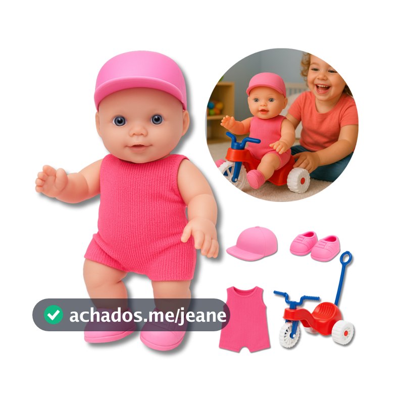 Boneca Bebe Menina Realista Passeio C/ Carrinho e Acessorios PROMOÇÃO