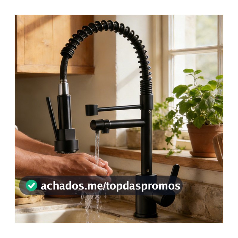 Torneira De Cozinha Gourmet Alça Única Com Extensor De Spray Tubo De Água Flexível Superior Prateado Para Ajuste